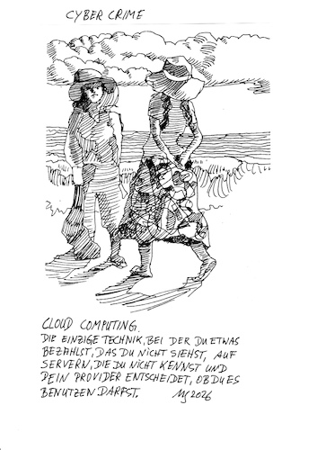 Cartoon: Cloud computing (medium) by ManfredSchloesser tagged cloud,computing,artificial,intelligence,digital,restrictions