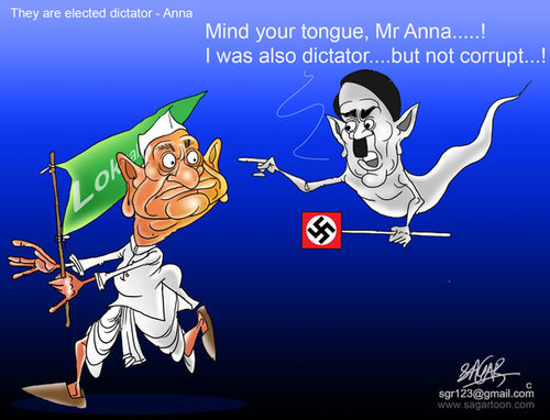 Cartoon: Anna hazare (medium) by sagar kumar tagged anna,hazare,on,lokpal,bill