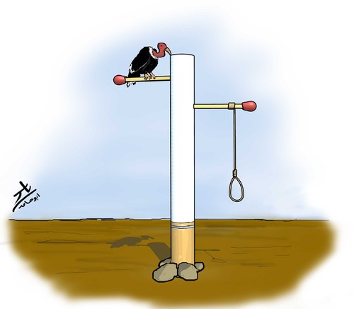 Cartoon: fate (medium) by yaserabohamed tagged cigarette