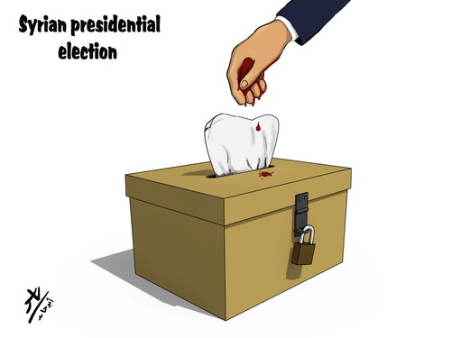 Cartoon: Syrian presidential election (medium) by yaserabohamed tagged syrian,presidential,election