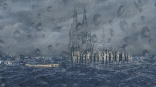 Cartoon: Köln unter Wasser (medium) by fantanton tagged unterwasser,regen,köln,photoshop