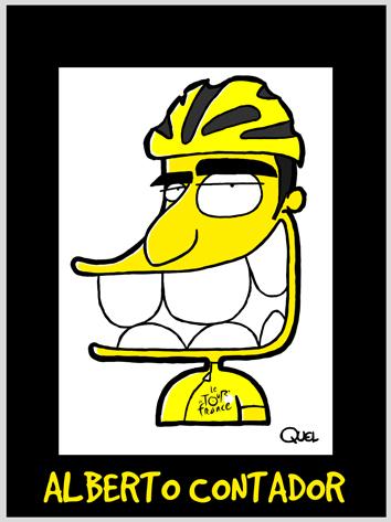 Cartoon: ALBERTO CONTADOR CARICATURE (medium) by QUEL tagged alberto,contador,caricature