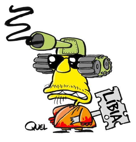 Cartoon: GADDAFI COUNTER-ATTACKS (medium) by QUEL tagged gaddafi,counter,attacks