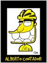 Cartoon: ALBERTO CONTADOR CARICATURE (small) by QUEL tagged alberto,contador,caricature