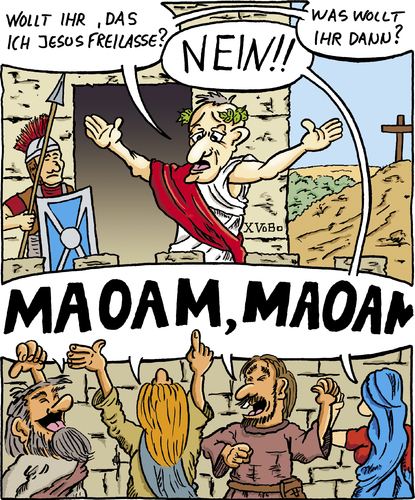 Cartoon: 1vobobild010 (medium) by VoBo tagged jesus,römer,bibel,soldaten,jesus,römer,bibel,soldaten,religion