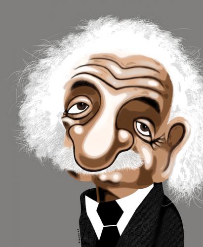 Cartoon: Albert Einstein (medium) by pincho tagged albert,einstein,fisico,relatividad,cientifico