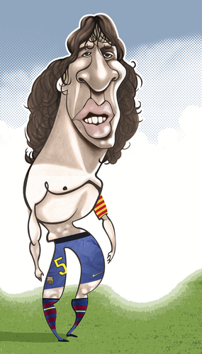 Cartoon: Carles Puyol (medium) by pincho tagged carles,puyol,barcelona,futbol,capitan,tarzan,seleccion