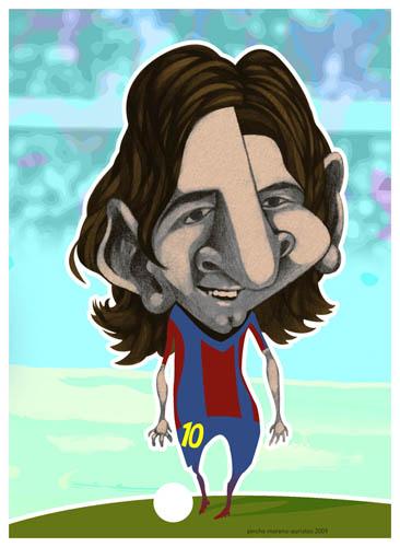 Cartoon: Leo Messi (medium) by pincho tagged caricaturas,leo,messi,futbolistas,futbol,deporte,barcelona
