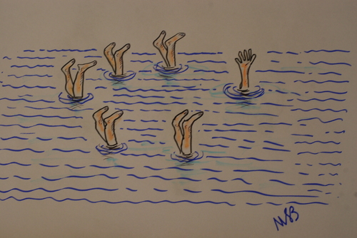 Cartoon: senkronize (medium) by MSB tagged yüzme