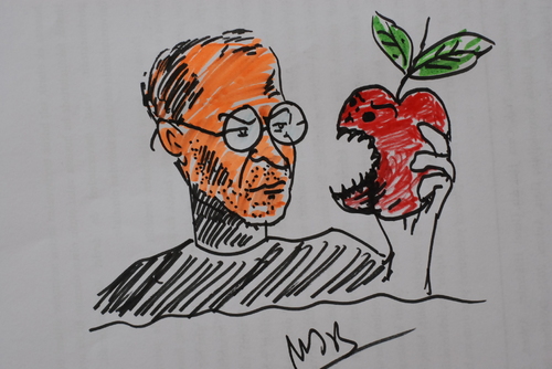Cartoon: Steve Jobs (medium) by MSB tagged apple