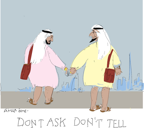 Cartoon: Anti gay sentiment in UAE (medium) by gungor tagged gay,pride,in,uae,gay,pride,in,uae