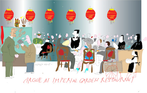 Cartoon: Argue at Restaurant (medium) by gungor tagged pandemic,pandemic