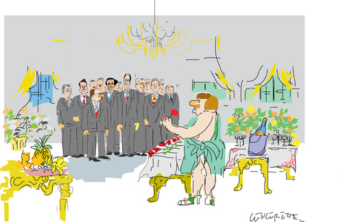 Cartoon: Bachelorette (medium) by gungor tagged eurozone