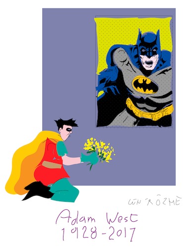 Cartoon: Batman and Robin (medium) by gungor tagged usa,usa,adam,west,batman,schauspieler,superheld