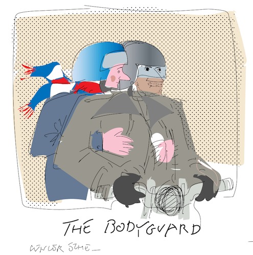 Cartoon: Bodyguard A (medium) by gungor tagged france