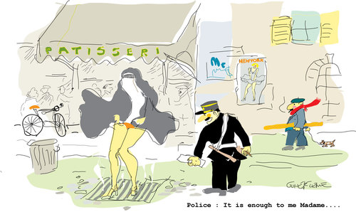 Cartoon: burqa (medium) by gungor tagged france