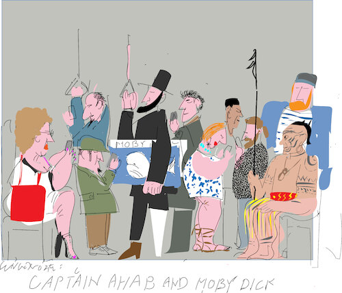 Cartoon: Captain Ahab (medium) by gungor tagged wh,whale,in,southern,ocean,wh,whale,in,southern,ocean
