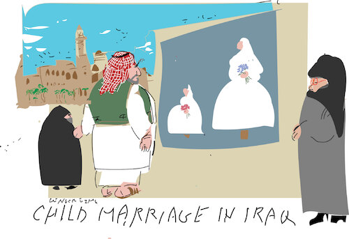Cartoon: Child marriage for girls (medium) by gungor tagged girl,wedding,ge,girl,wedding,ge