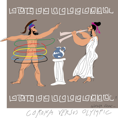 Cartoon: Corona versus Olympic (medium) by gungor tagged olympia,olympia