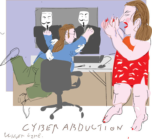 Cartoon: Cyber attack (medium) by gungor tagged cyber,kidnapping,cyber,kidnapping
