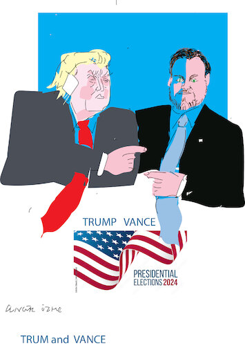 Cartoon: J.D.Vance is running mat (medium) by gungor tagged usa,election,2024,usa,election,2024