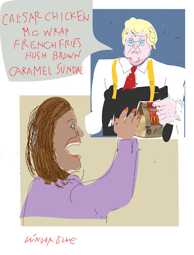 Cartoon: D.Trump at Mc Donald (medium) by gungor tagged trump,at,drive,thru,trump,at,drive,thru