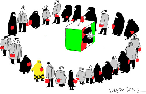 Cartoon: Election in Iran (medium) by gungor tagged middle,east