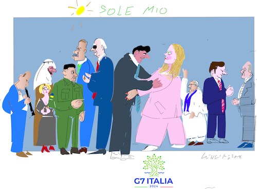 Cartoon: G 7 Italy 2024 (medium) by gungor tagged summit,in,italy,2024,summit,in,italy,2024