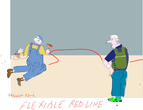 Cartoon: Humoral response from W.House (medium) by gungor tagged red,line,at,gaza,red,line,at,gaza