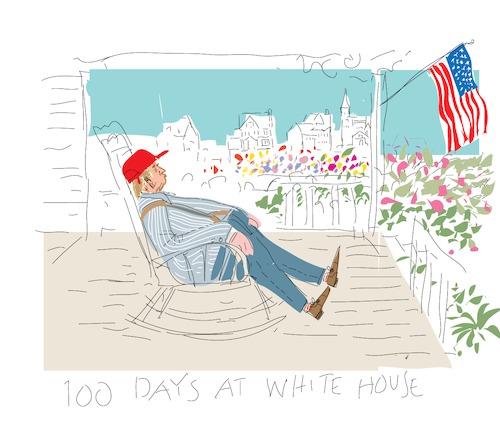 Cartoon: Hundred days (medium) by gungor tagged usa