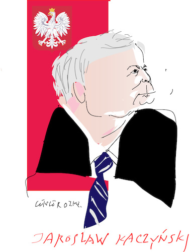 Cartoon: Jaroslaw Kaczynski (medium) by gungor tagged poland,poland,politician,lawyer,leader,of,the,law,and,justice,party,polish solidarity,polish,spring,saur,gurken,warsaw,solidarity