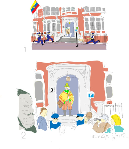 Cartoon: J.Assange-2 (medium) by gungor tagged britain