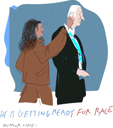 Cartoon: J.Biden is ready for race (medium) by gungor tagged biden,and,us,election,2024,biden,and,us,election,2024