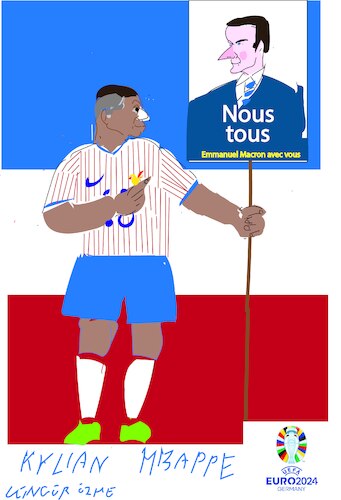Cartoon: Kylian Mbappe (medium) by gungor tagged french,footballer,in,euro,cup,2024,french,footballer,in,euro,cup,2024