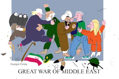 Cartoon: Middle East war (medium) by gungor tagged war,us,and,israel,vs,iran,war,us,and,israel,vs,iran
