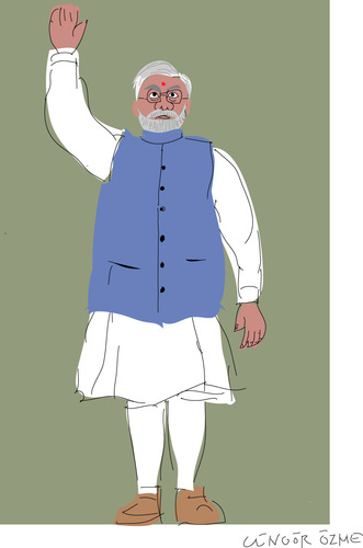 Cartoon: Narendra Modi (medium) by gungor tagged india