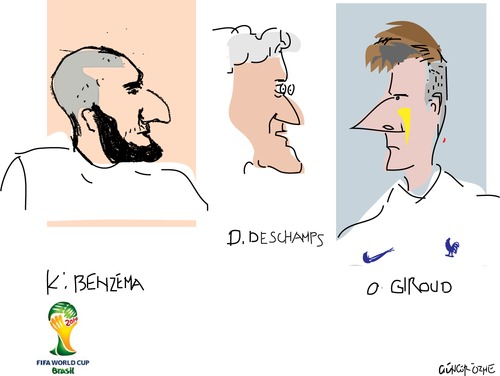 Cartoon: O.Giroud and K.Benzema (medium) by gungor tagged brazil2014