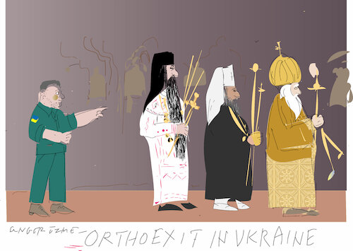Cartoon: Orthodox clerics (medium) by gungor tagged orthodox,clerics,in,ukraine,orthodox,clerics,in,ukraine