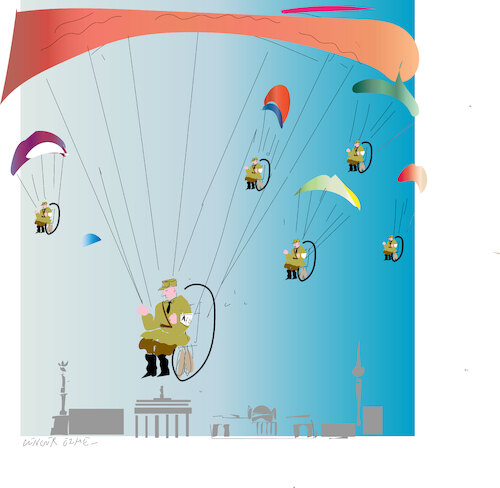 Cartoon: Paragliders (medium) by gungor tagged return,of,paragliders,return,of,paragliders