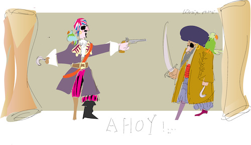 Cartoon: Pirates at high seas (medium) by gungor tagged middle,east,middle,east