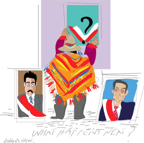 Cartoon: Politic at Machu Picchu (medium) by gungor tagged peru,peru