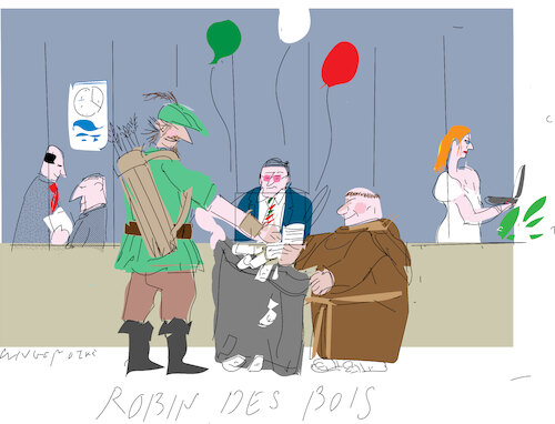Cartoon: Robin Hood and banks (medium) by gungor tagged italy,hits,banks,italy,hits,banks