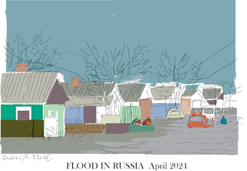 Cartoon: Russia floods (medium) by gungor tagged russia,floods,2024,russia,floods,2024