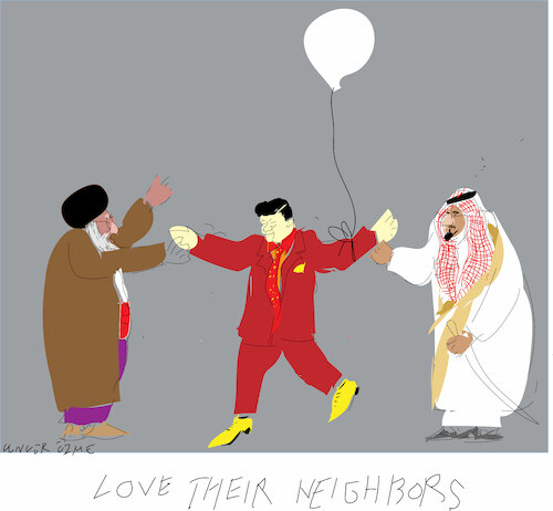 Cartoon: Saudi Arabia and Iran (medium) by gungor tagged peace,in,middles,east,peace,in,middles,east