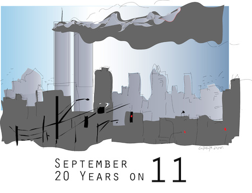 Cartoon: September 11 A (medium) by gungor tagged september,11,2001,september,11,2001