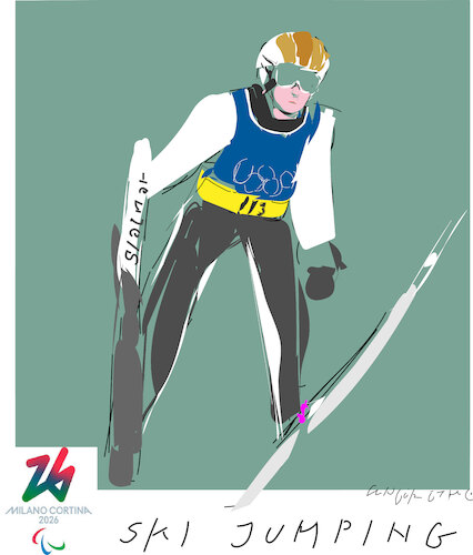 Cartoon: Ski jumping (medium) by gungor tagged olympics,2026,olympics,2026