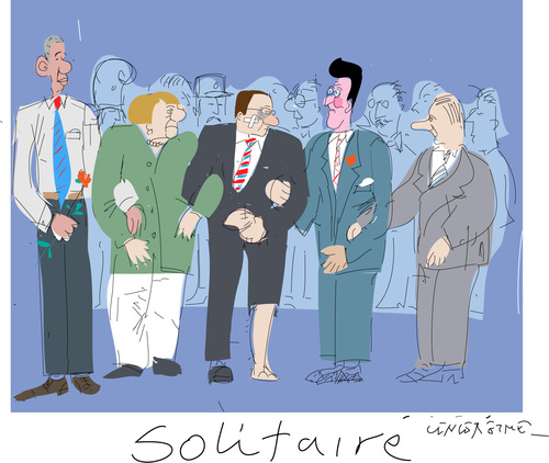 Cartoon: solitaire (medium) by gungor tagged france