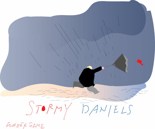 Cartoon: Srormy speak (medium) by gungor tagged stormy,and,trump,stormy,and,trump