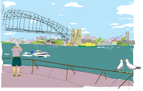 Cartoon: Sydney Harbour-3 (medium) by gungor tagged australia