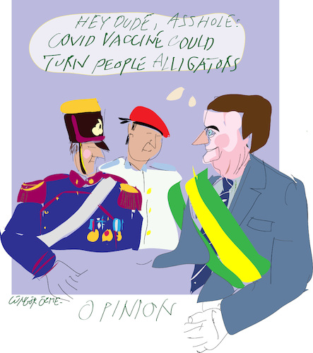 Cartoon: The Opinion from J.Bolsanaro (medium) by gungor tagged pandemic,pandemic